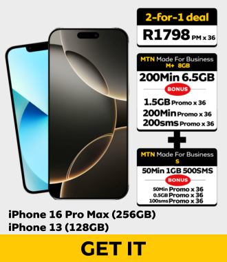 get it iPhone 16 Pro Max (256GB) iPhone 13 (128GB)